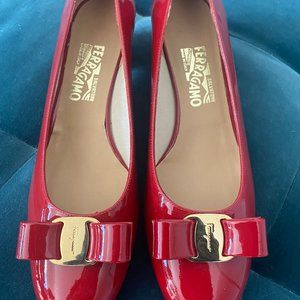 Ferragamo Vara Patent Leather Pumps